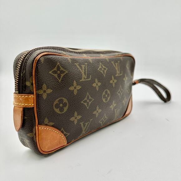 Vintage LOUIS VUITTON Wristlet Monogram Canvas Marly Dragonne PM Clutch - Picture 5 of 13